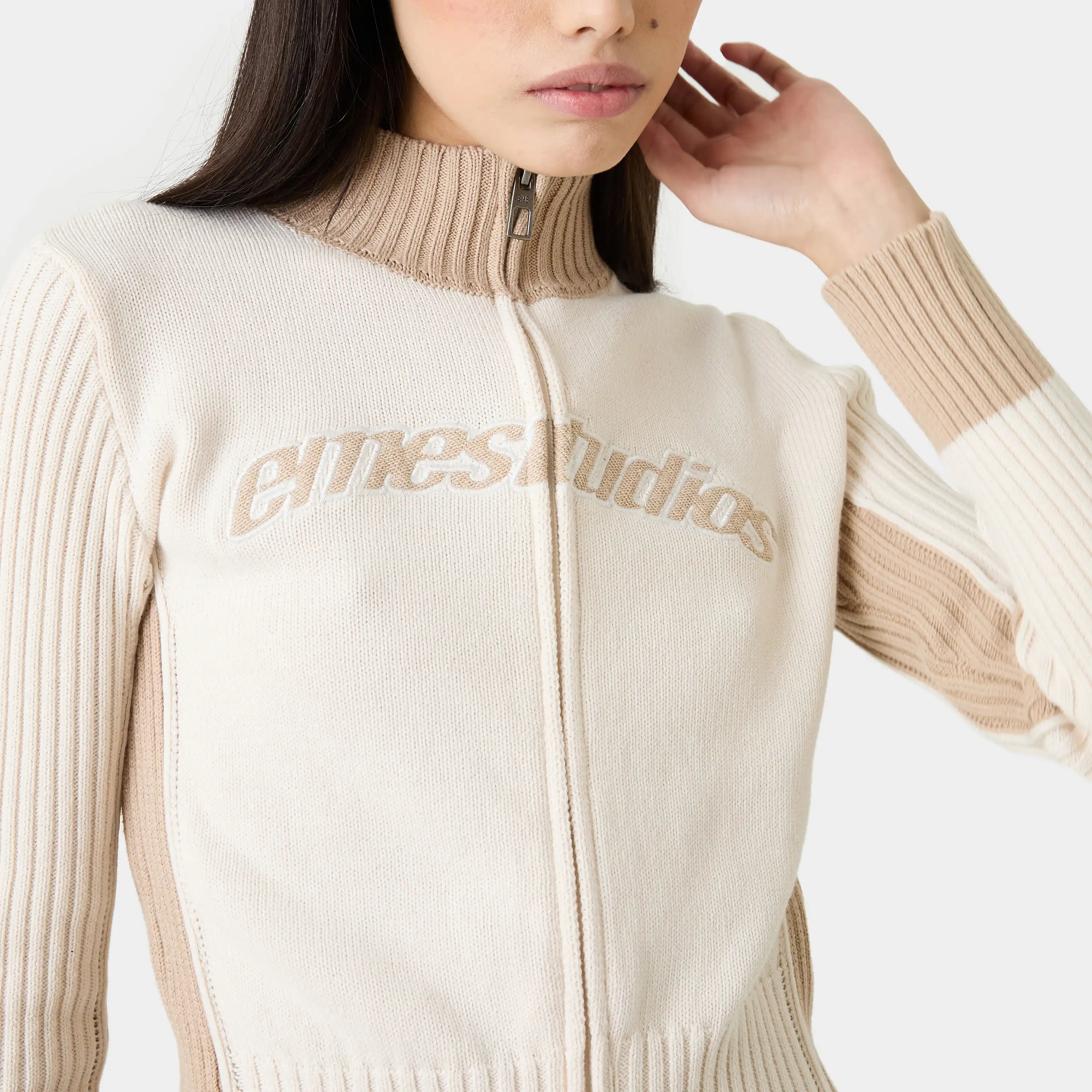 Betty Off Sand Zipper Knit