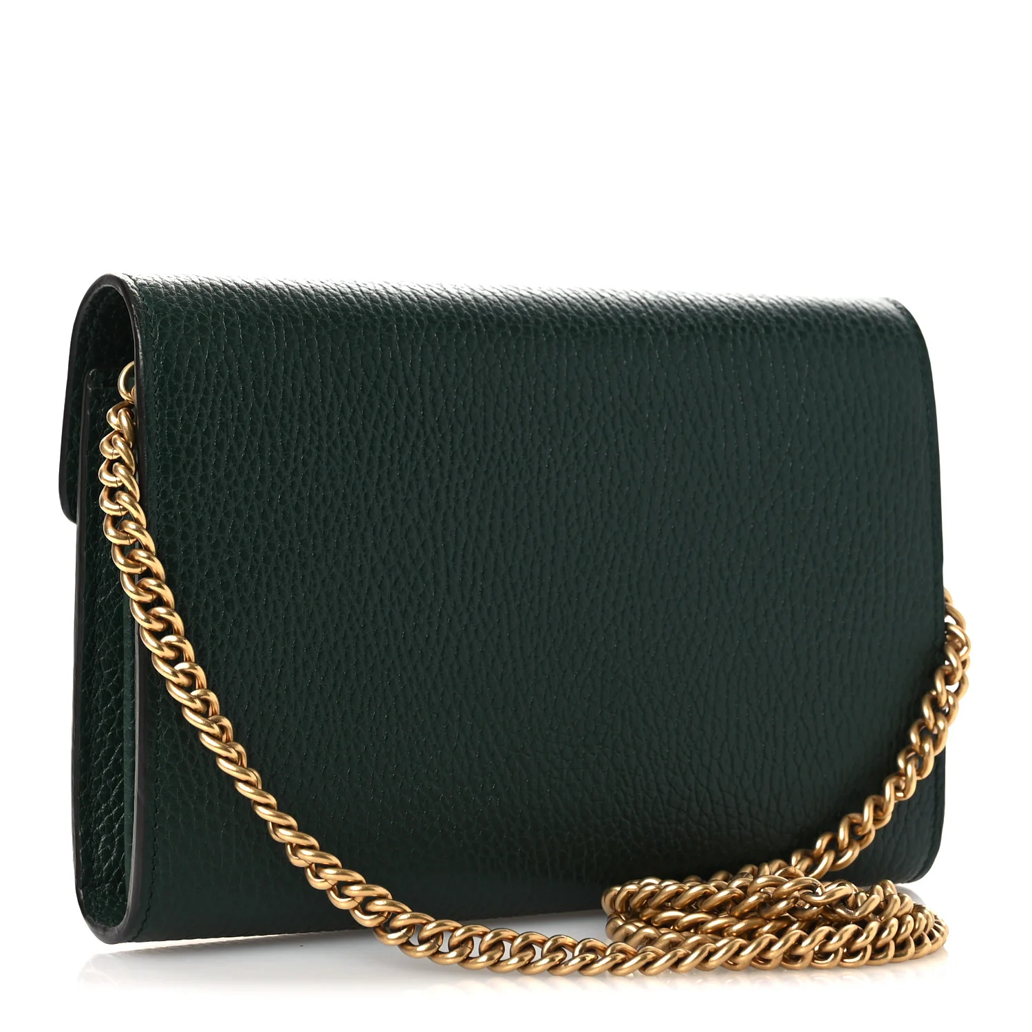 Calfskin Garden Dionysus Chain Wallet Emerald