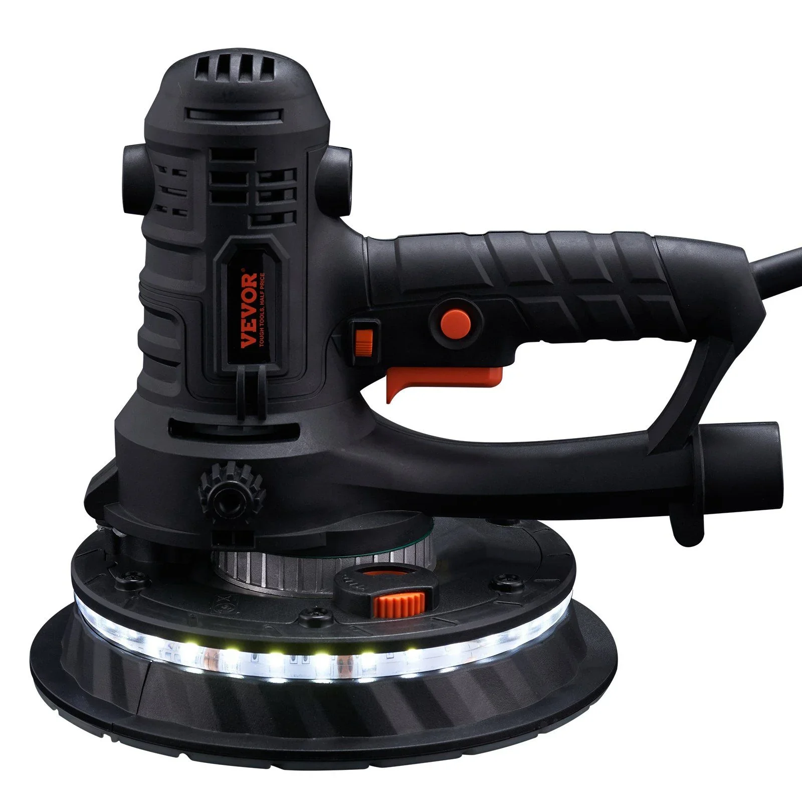 Variable Speed Drywall Sander 800W, Auto Dust Vacuum, 1200-2300 RPM Brush Motor, Ergonomic Drywall Tool for Smooth Finishing