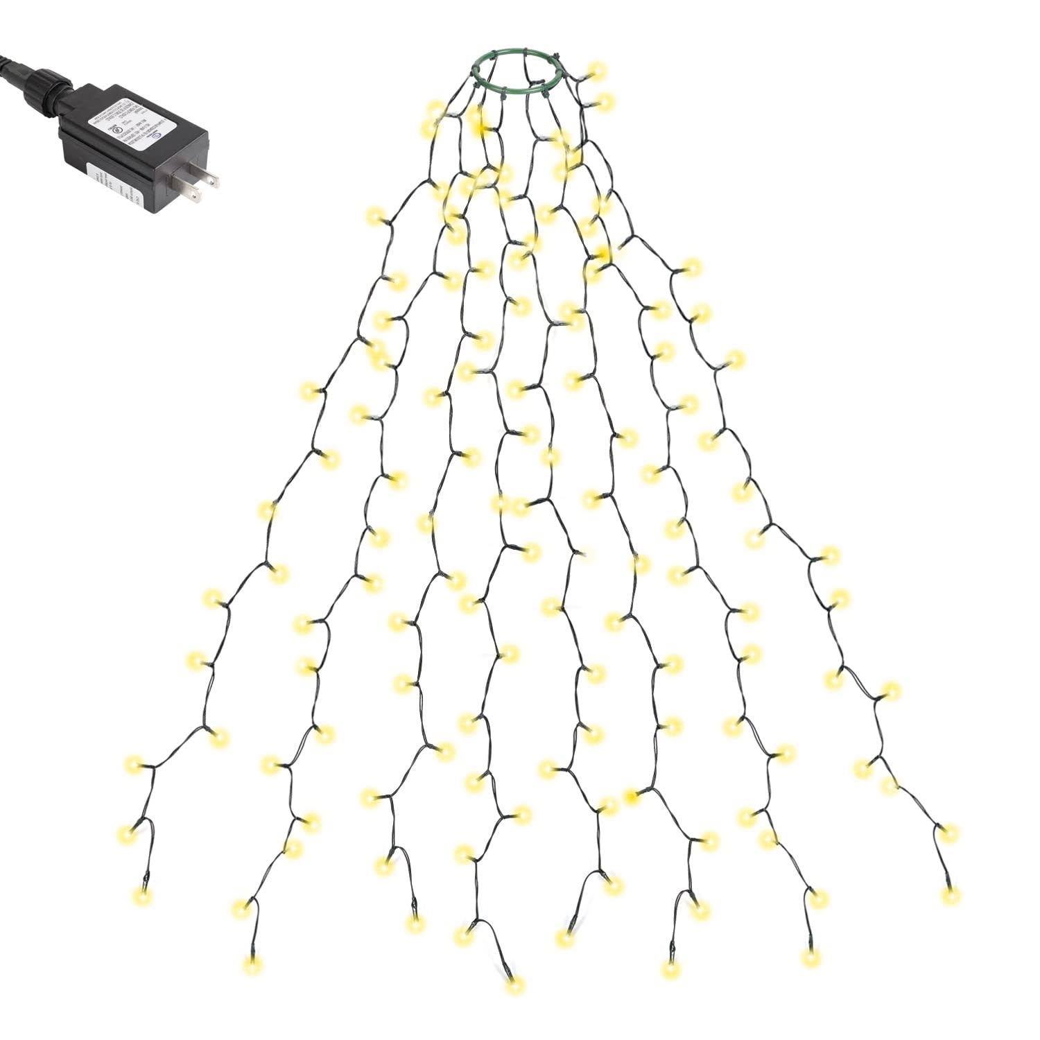SALCAR Christmas Tree Lights 6.6ft x 8 Lines, 280 LEDs Fairy Lights for 6-8ft Christmas Tree, Easy to Install Tree Decoration Light String for