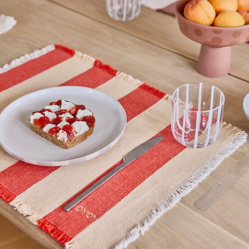 Toppu bordbrikke 48x36 cm 2 stk red/offwhite