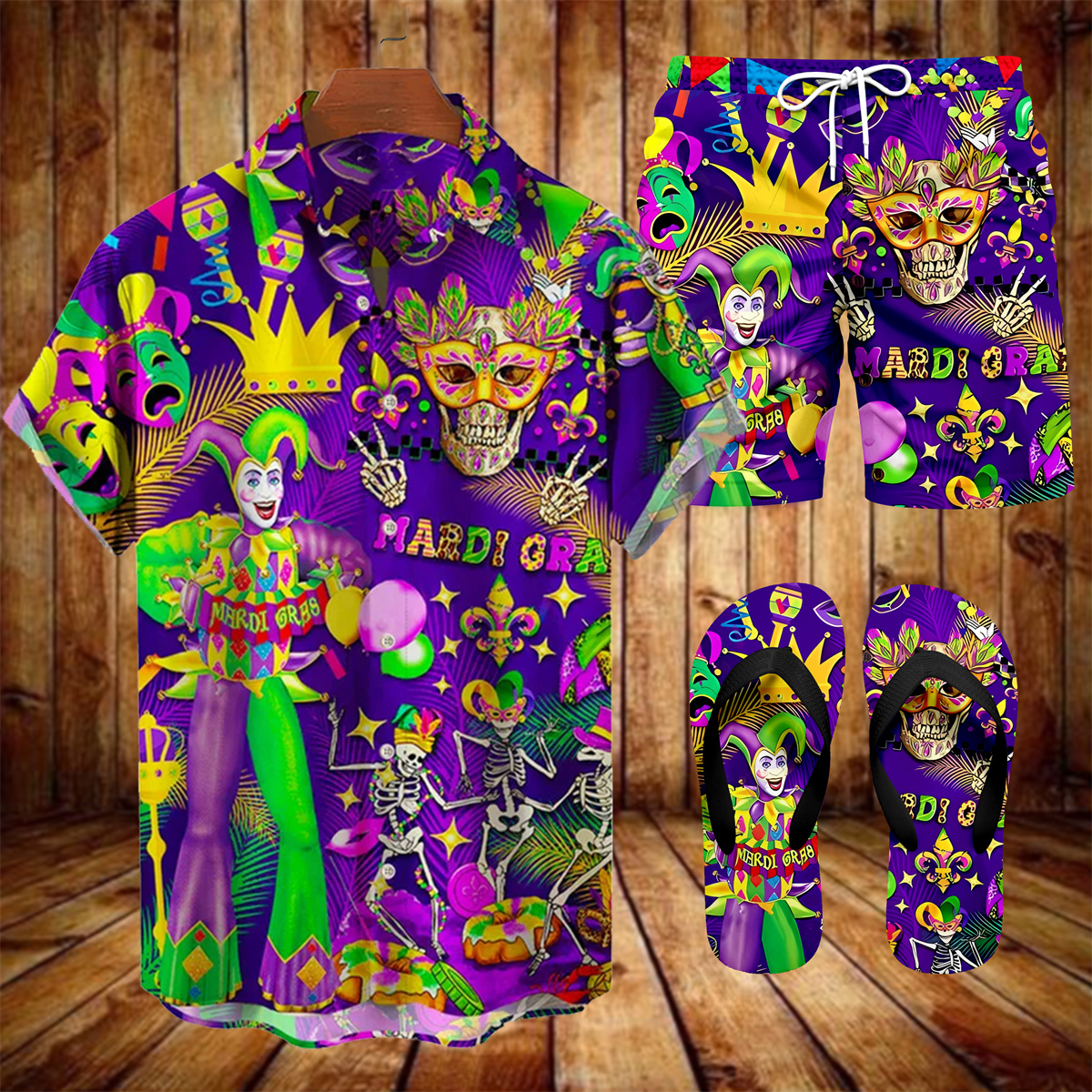 Ensemble trois pièces Suitmens pour homme, imprimé carnaval et vacances hawaïennes, référence 037