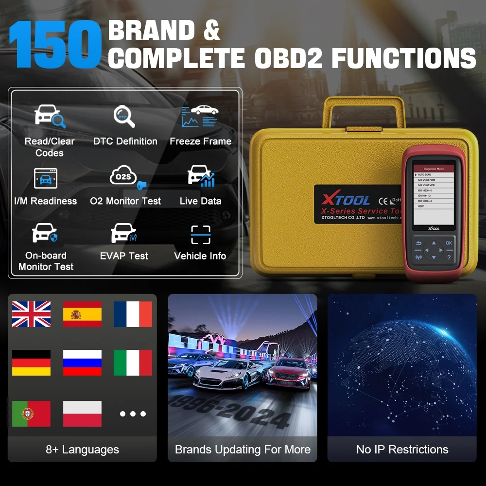 XTOOL X100 PRO2 Key Fob Programmer OBD2 Scanner with EEPROM Adapter Immobilizer Lifetime Free Update
