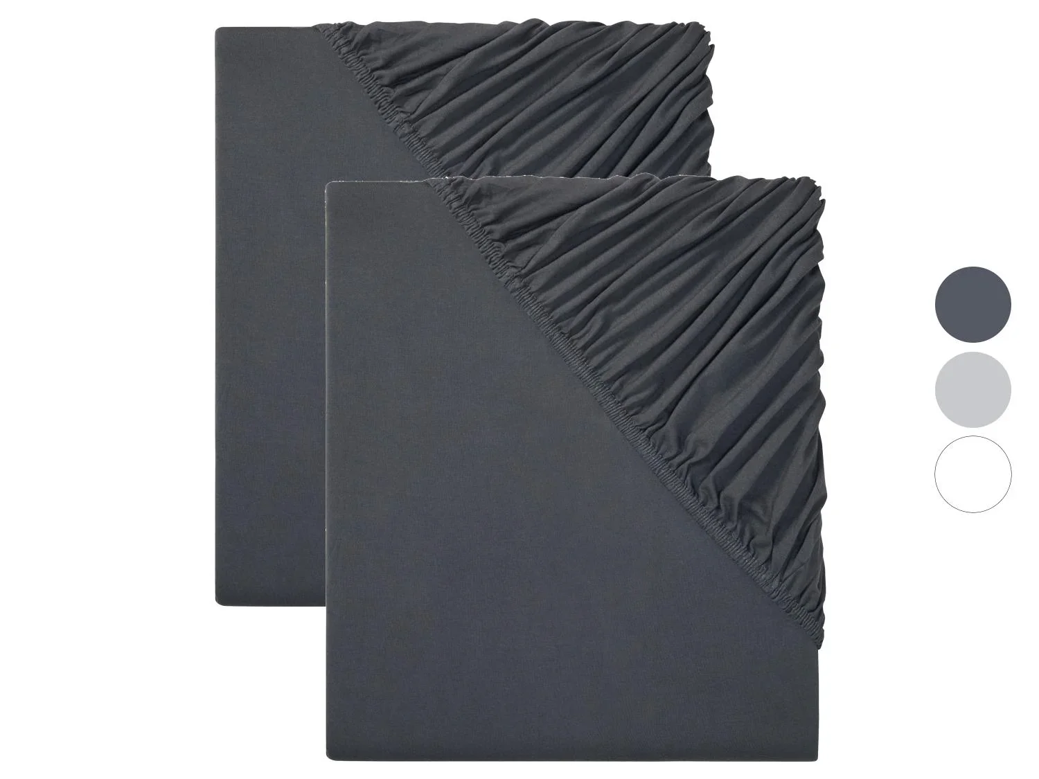 LIVARNO home Lot de 2 draps-housses en jersey, 90-100 x 200 cm