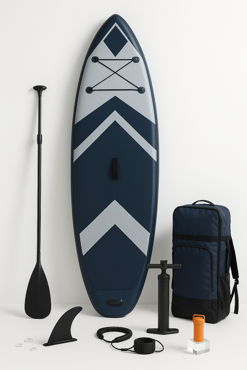 Oppusteligt paddleboard til udendrssport, marinebl og gr PVC, til strand/s/rejser, 3108015 cm pmYULrm547AV
