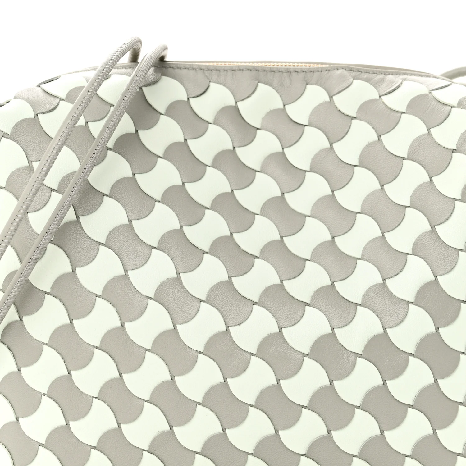 Nappa Wavy Bicolor Intrecciato Small Loop Camera Bag Agate Grey Glacier