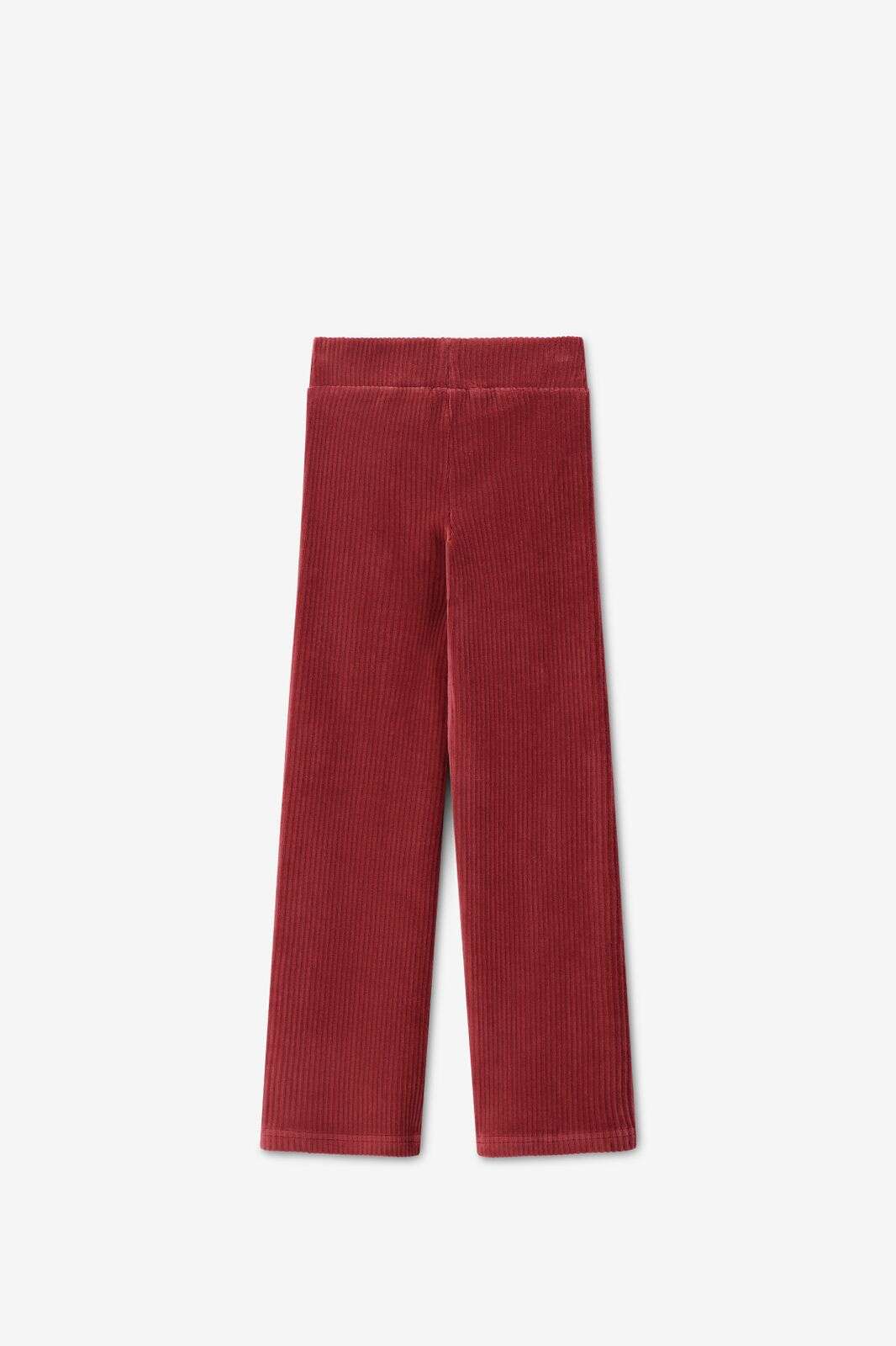 Donkerrode rib straight fit legging