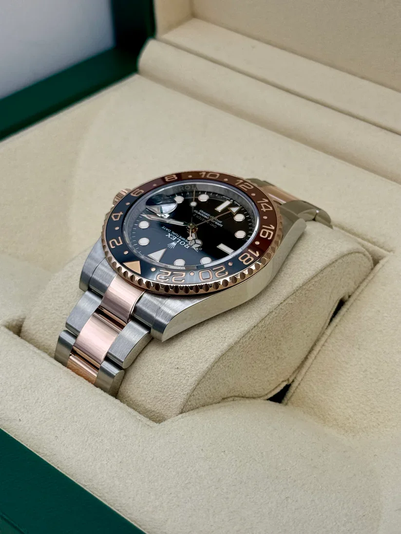 [super clone]Rolex GMT Master II 40 Two Tone Rose Gold Rootbeer 126711CHNR