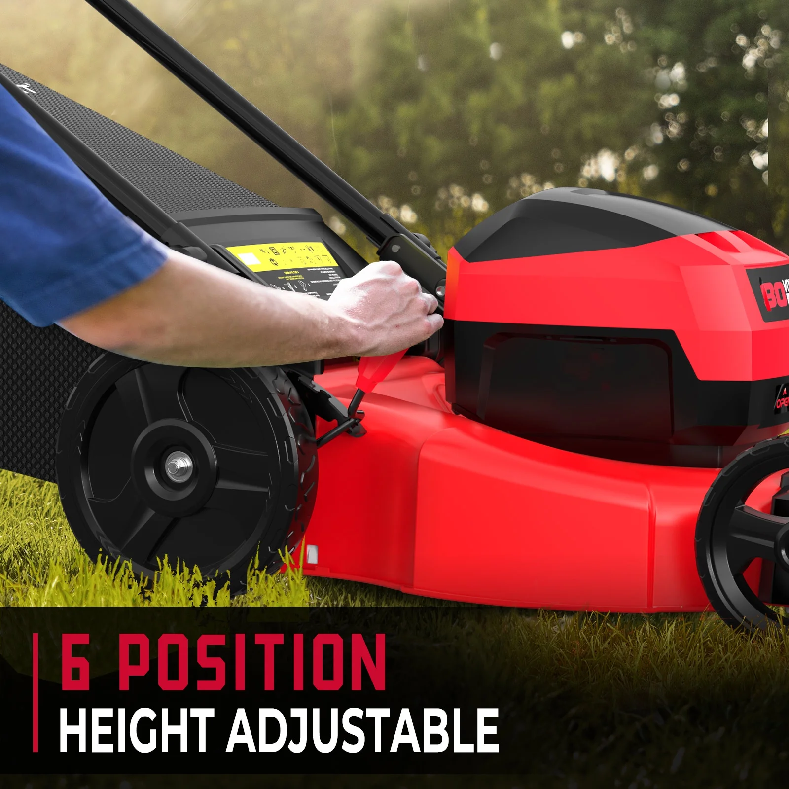 3-in-1 21" 6A 80V Cordless Lawn Mower, Brushless Motor, 6 Position Height Adjustment - Image 4