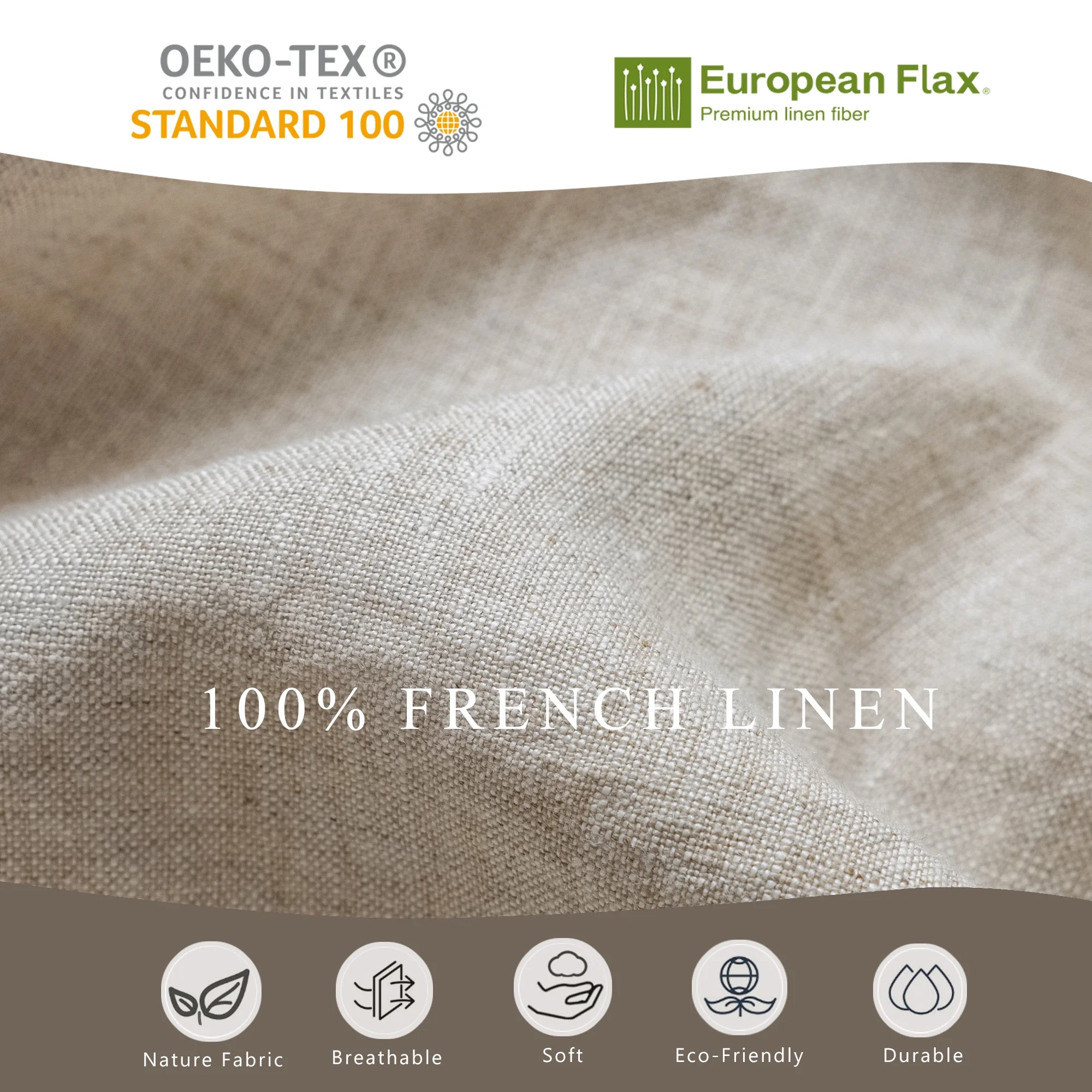 100% Pure Linen Duvet Cover with Button Closure and Corner Ties Soft Breathable Natural Full/Queen(Natural Linen/Full/Queen) - Image 6