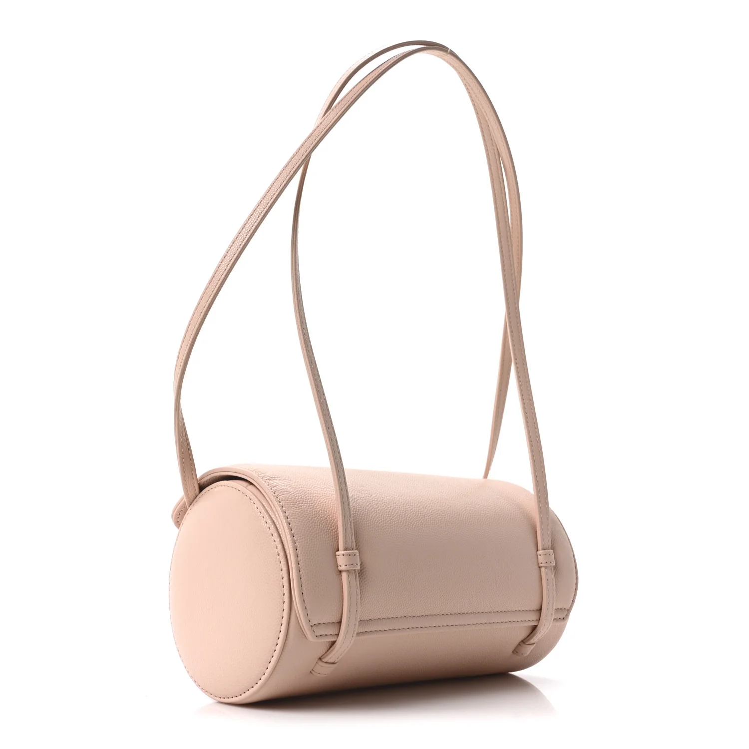 Shiny Caviar Preppy Coco Small Bowling Bag Light Pink