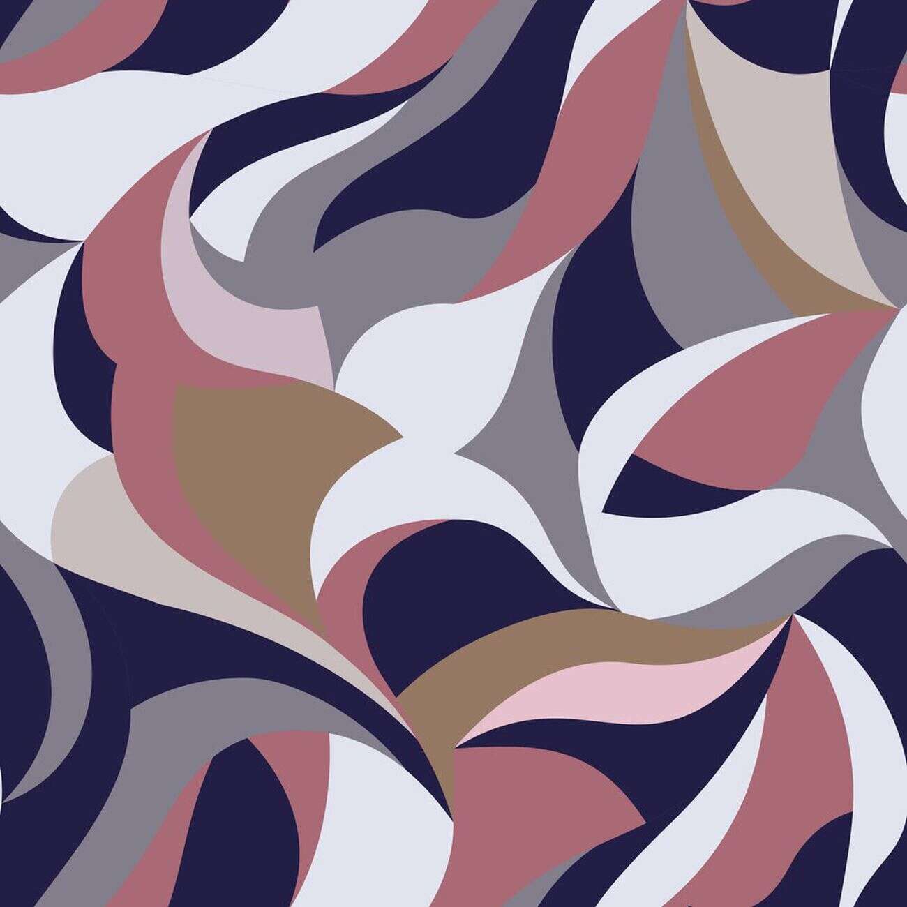 Nappe rectangulaire tissu Dakar motif matisse bleu et rose 140x250cm