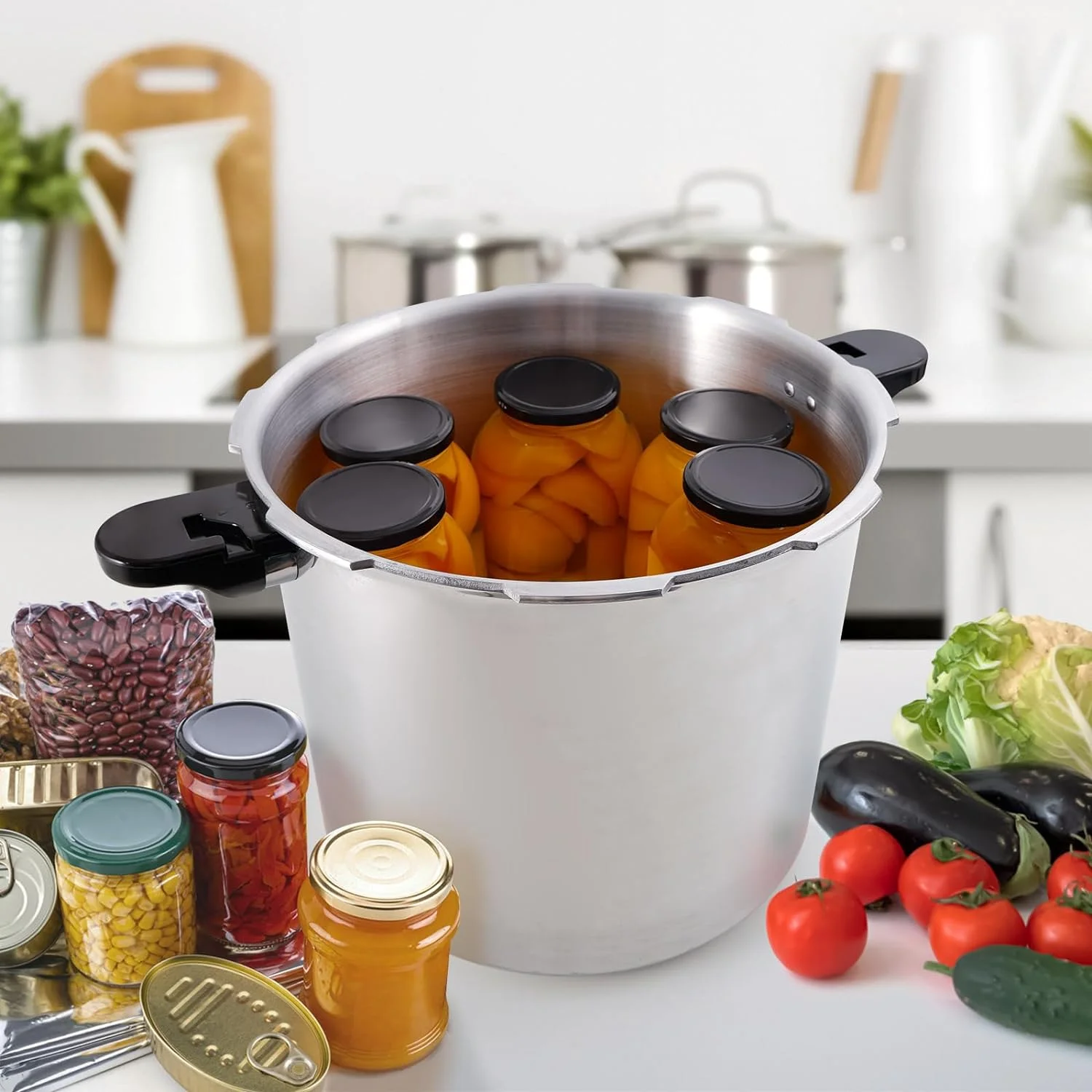 UNIFULL 24 Quart/23 Liter Pressure Cooker, Pressure Canner with Pressure Gauge, Pressure Relief Valve - 15 PSI, and Sealing Ring