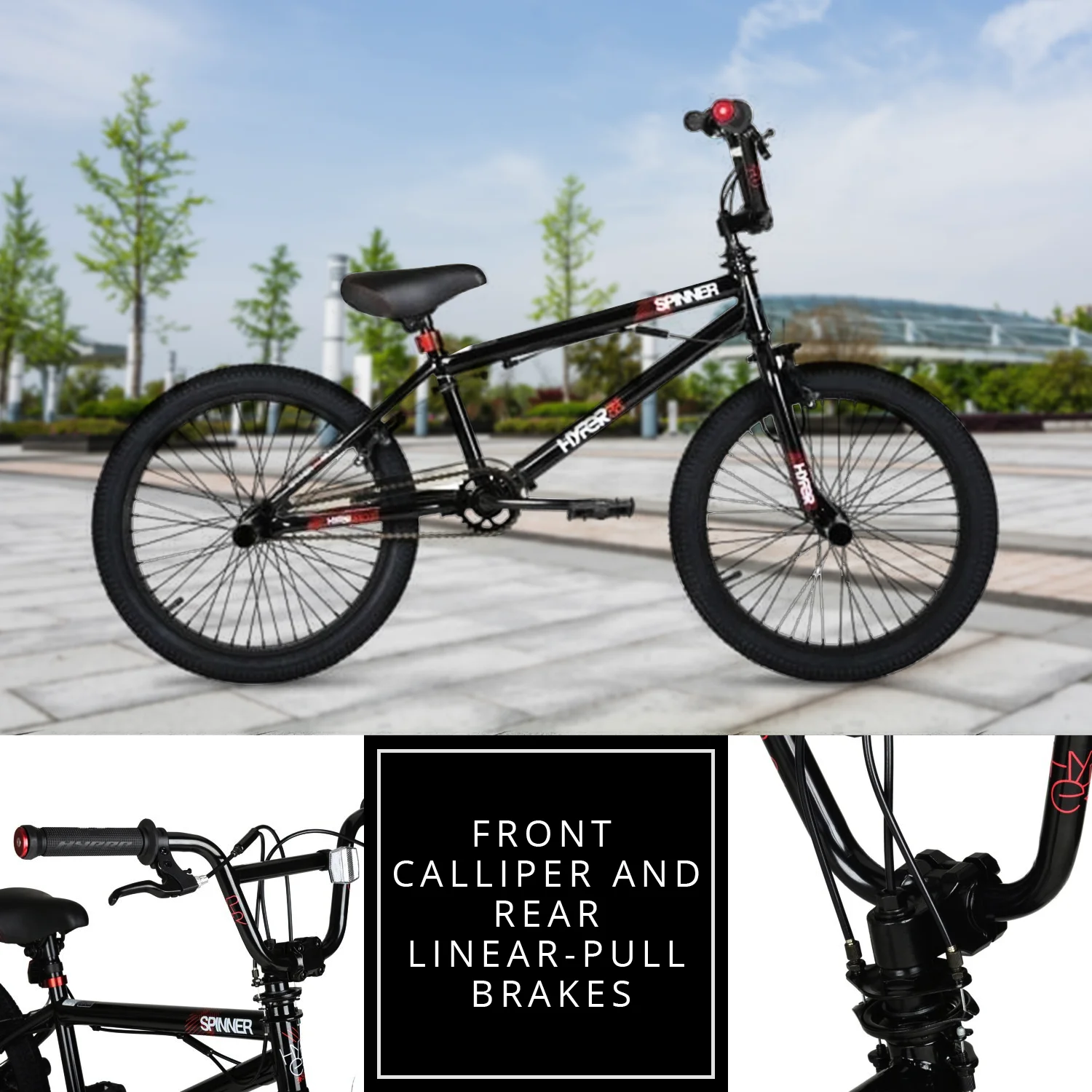 20" Boy's Spinner BMX Bike for Kids, Black, Age Group 8 to 13, Child, Tween - Image 5
