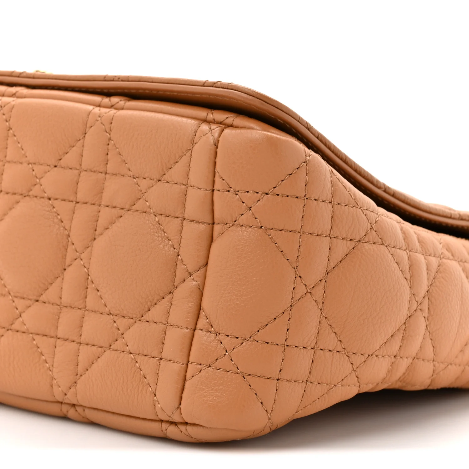 Calfskin Cannage Medium Caro Bag Tan