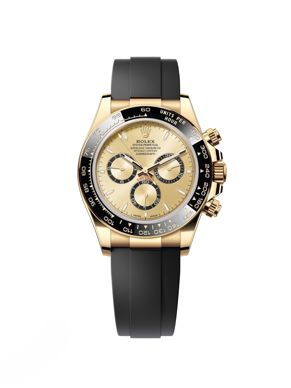 [Super Clone]Rolex Daytona Yellow Gold/ Ceramic / Black /Oysterfex m126518LN-0010