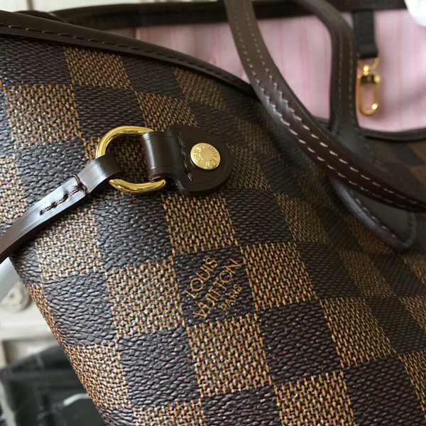 L N41603 Neverfull MM Shoulder Bag Damier Ebene Canvas