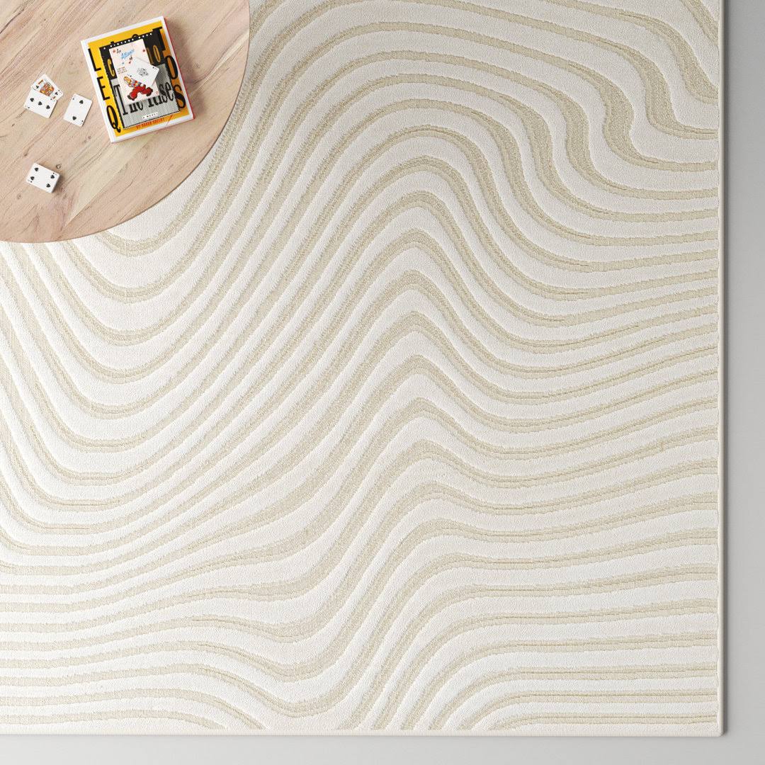 Ricki Light Beige/Cream Area Rug AllModern Rug Size: Rectangle 5'3
