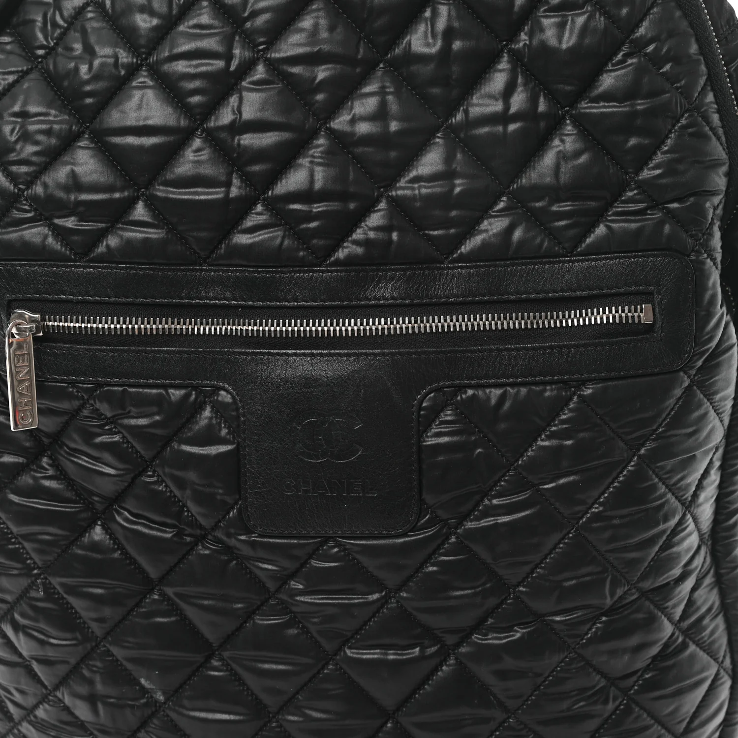 Nylon Quilted Coco Cocoon Backpack Black