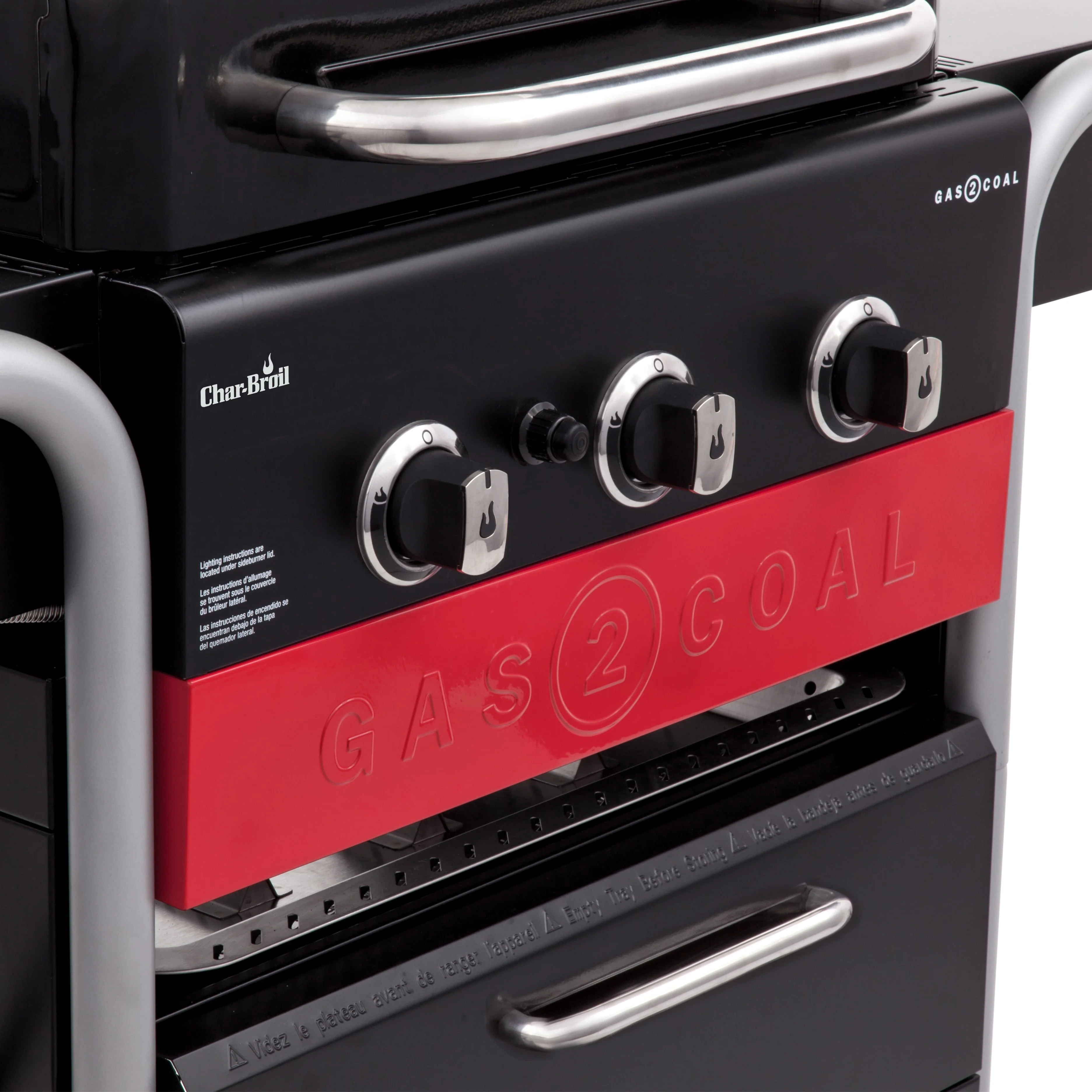 Char Broil Gas2Coal 3 Burner LP Gas Charcoal Outdoor Combination Grill(Black) Image 9