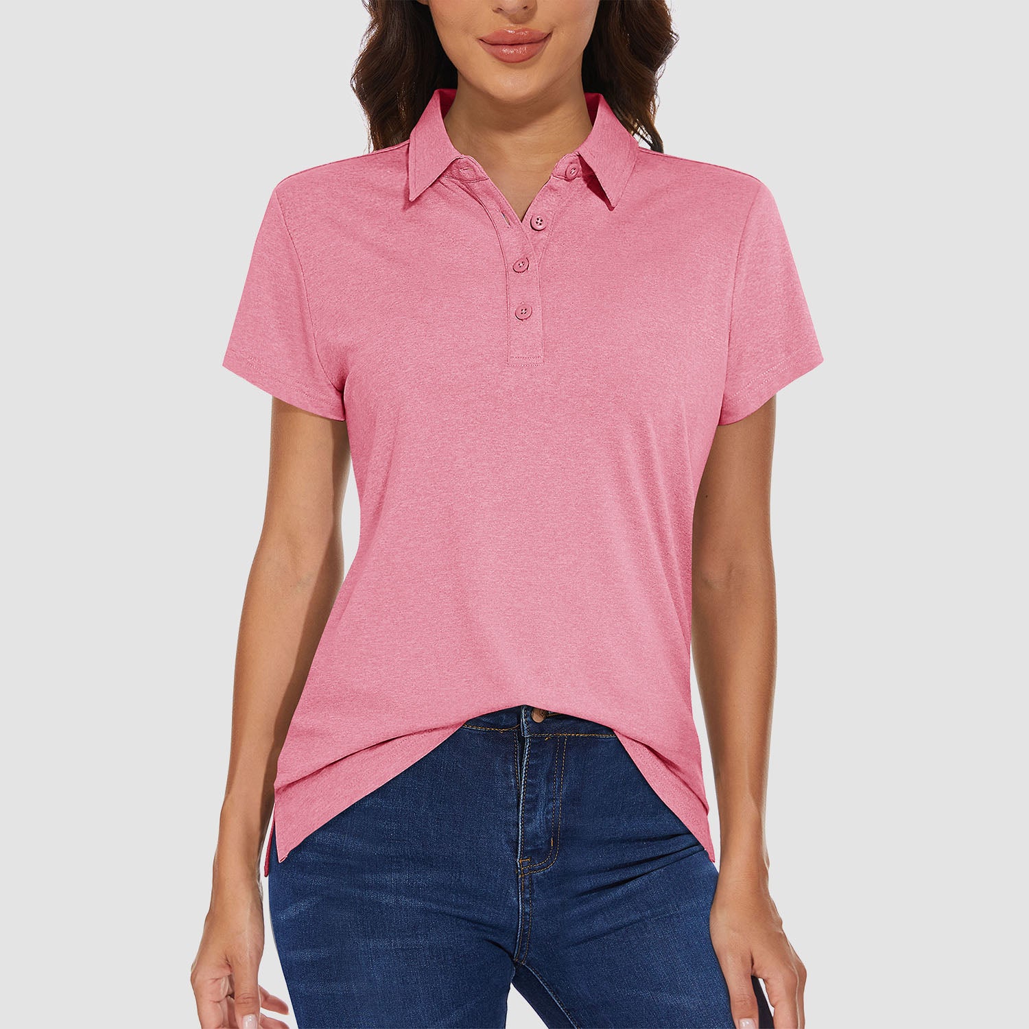 Polo femme 4 boutons, T-shirt décontracté, séchage rapide, manches courtes, style golf