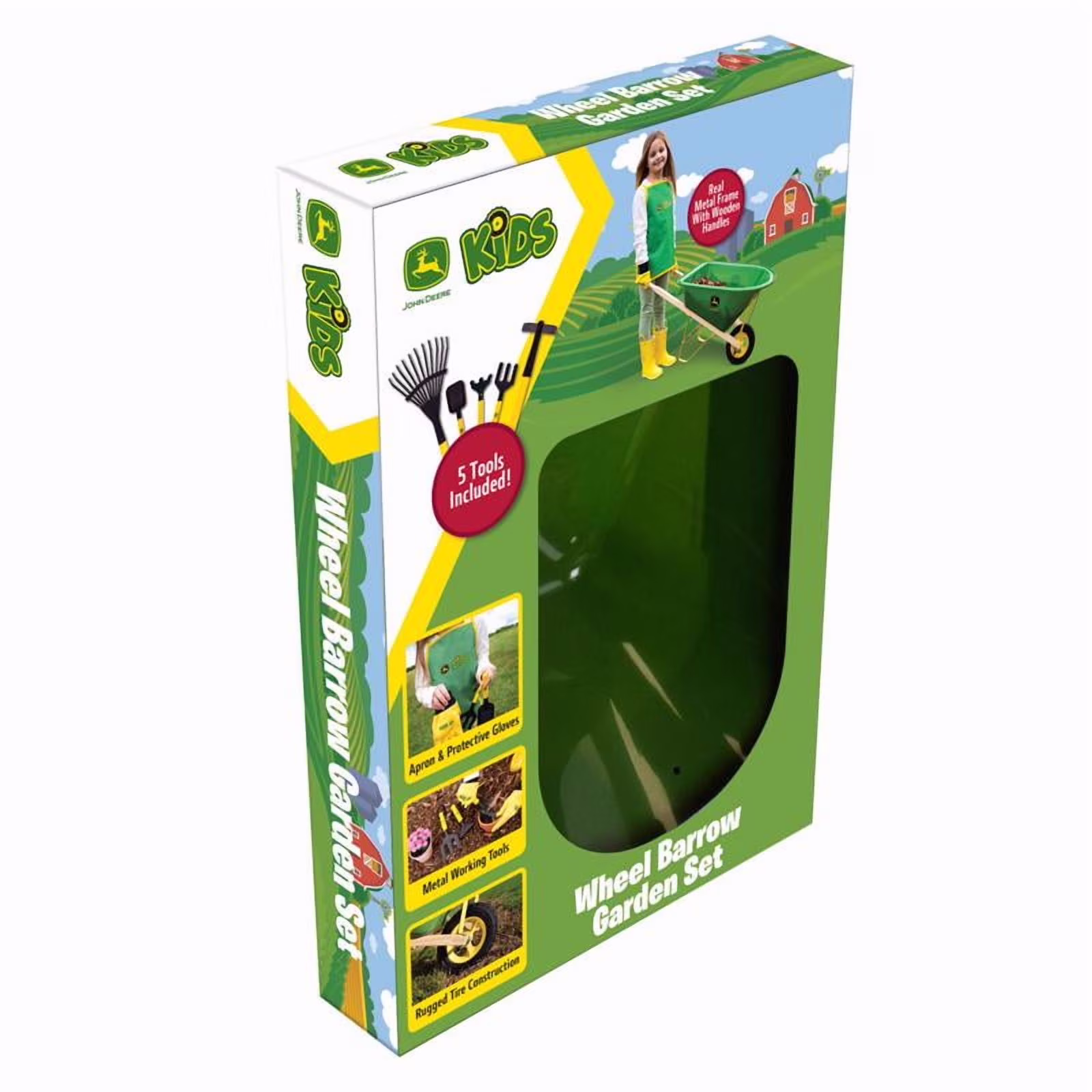 John Deere Wheelbarrow Garden Set Multicolored 9 Pc