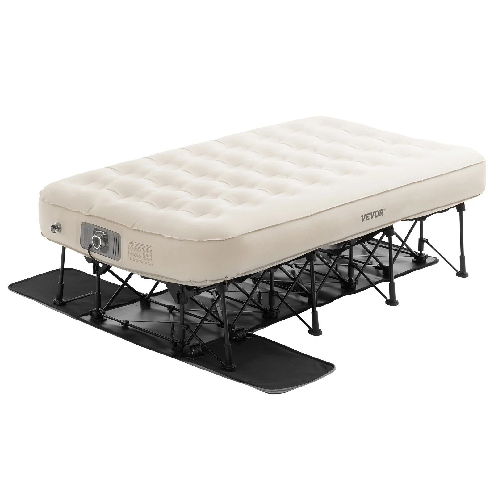 Air Mattress with Frame, Inflatable 1 Person Camping Cot with Built - in Pump, Portable Folding Air Beds Supports 300 lb, Blow up Anywhere Bed for Guests Camping Travel Indoor & Outdoor Use