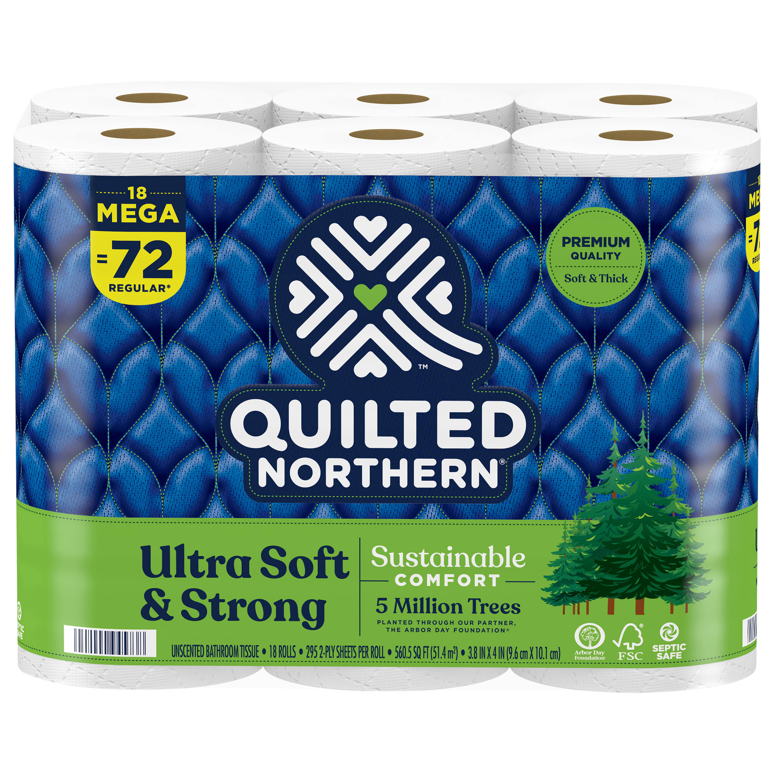 Quilted Northern Ultra Soft & Strong Toilet Paper, 18 Mega Rolls