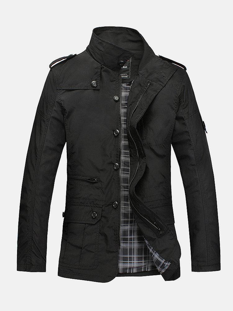 Veste à col montant boutonné