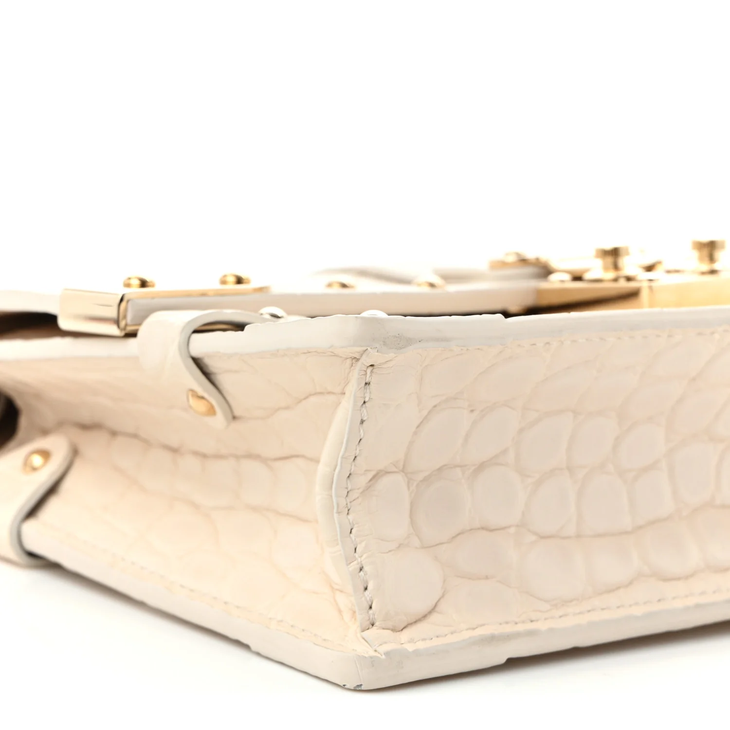 Alligator Trunk Chain Wallet Latte