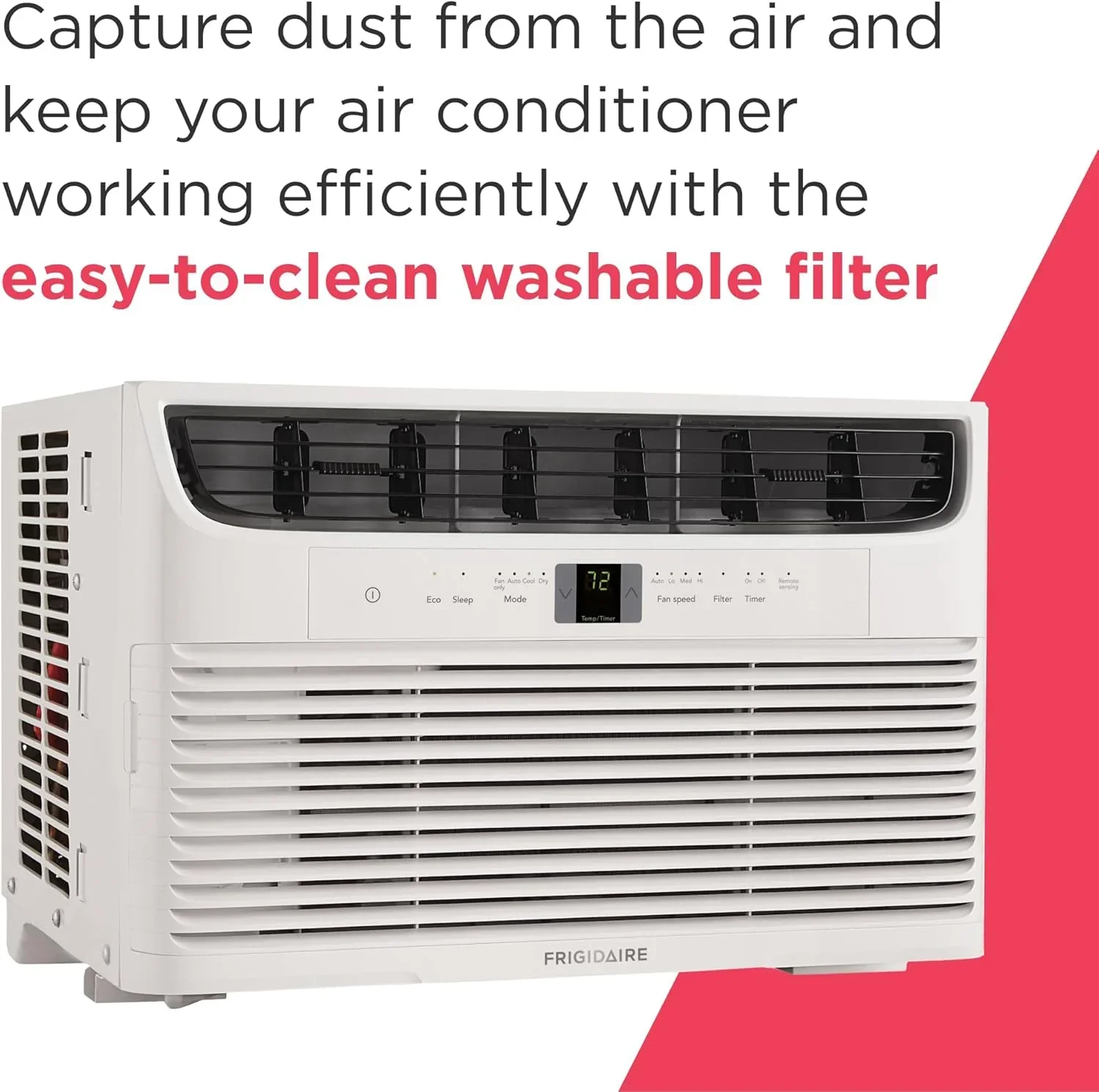 Climatiseur de fenêtre Frigidaire 5 000 BTU avec télécommande. Refroidit jusqu'à 150 pi². Fonctionnement silencieux.