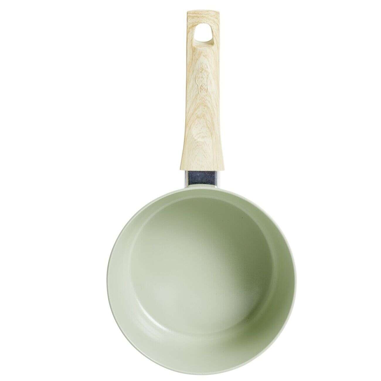 Casserole poignée effet bois aluminium et céramique vert  Ø18cm