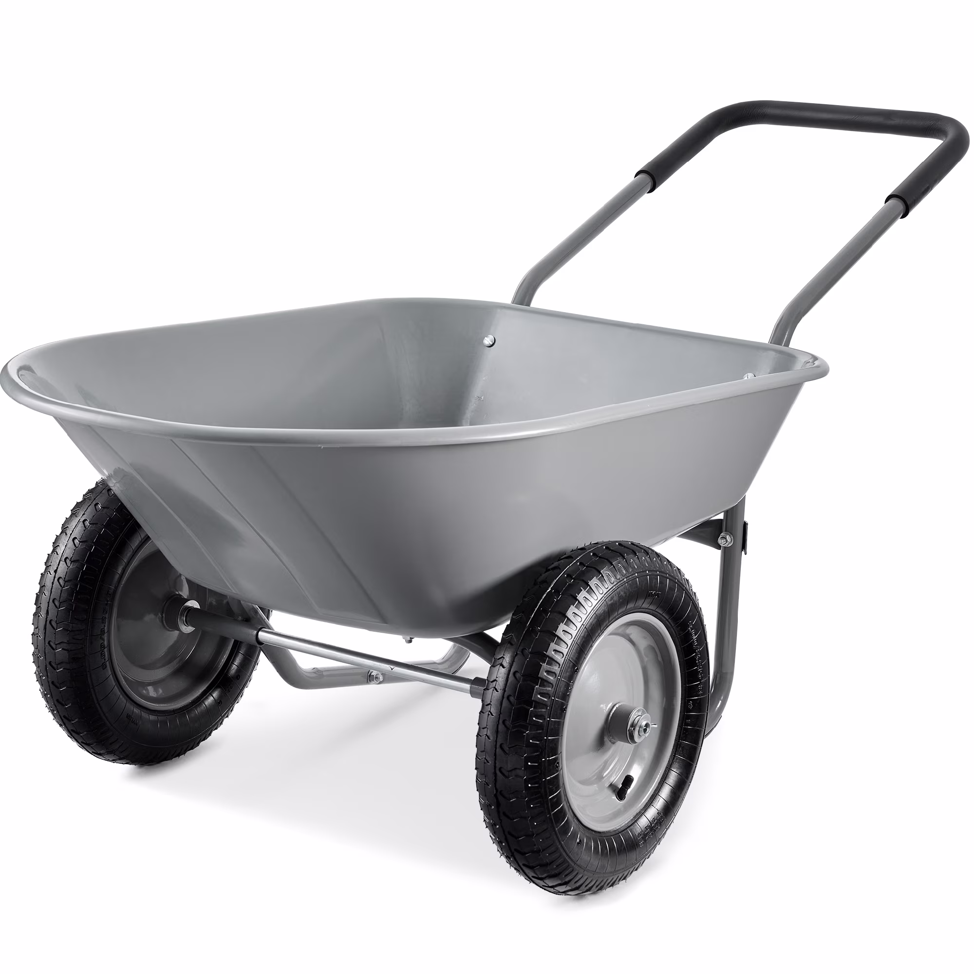 Dual-Wheel Home Wheelbarrow Yard Garden Cart for Lawn, Construction Green(Green) - Image 5