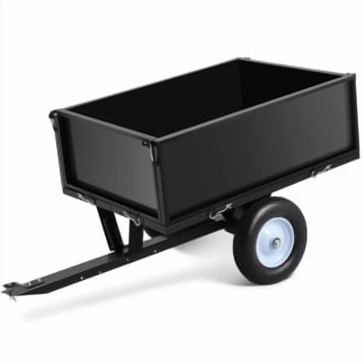 Heavy Duty Steel Dump Trailer, 500 Lbs Dump Cart, 12 Cu.Ft. Garden Utility Trailers, with 2 Wheels, for Tractor, ATV, UTV, Outdoor Lawn Mower(Black)
