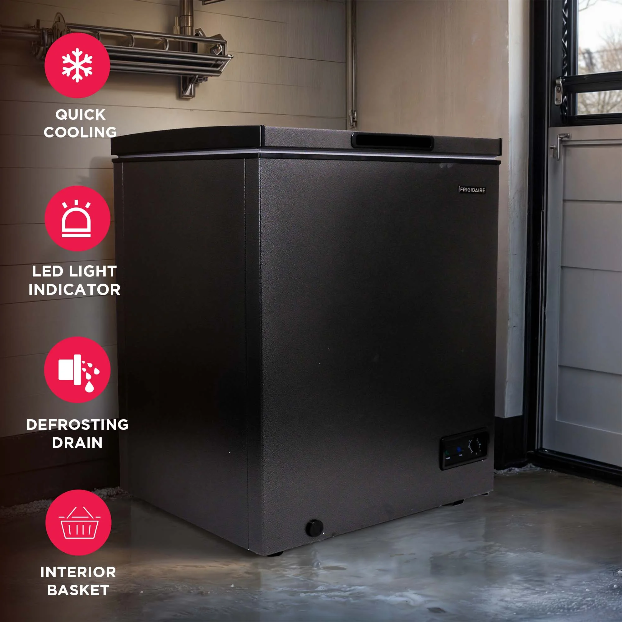 5.0 Cu. ft. Chest Freezer, Black Granite Design(5 cu ft) - Image 6