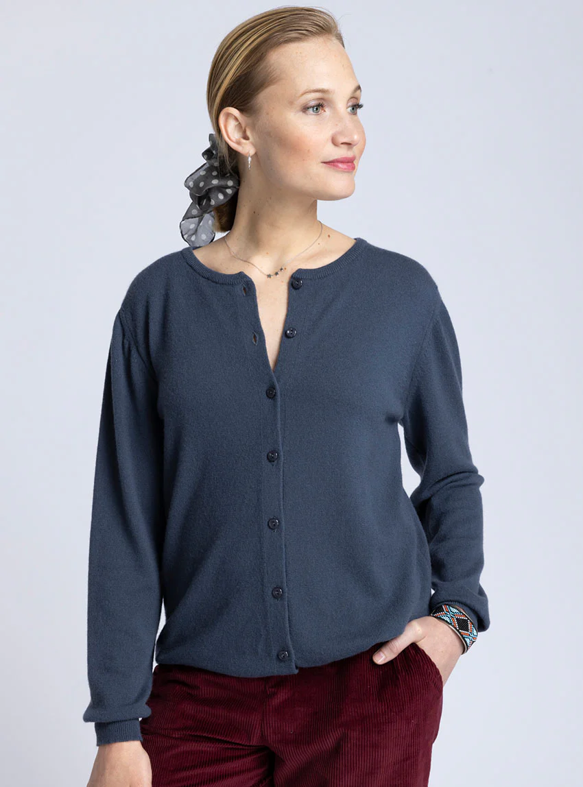 Cardigan femme en cachemire gris cendré