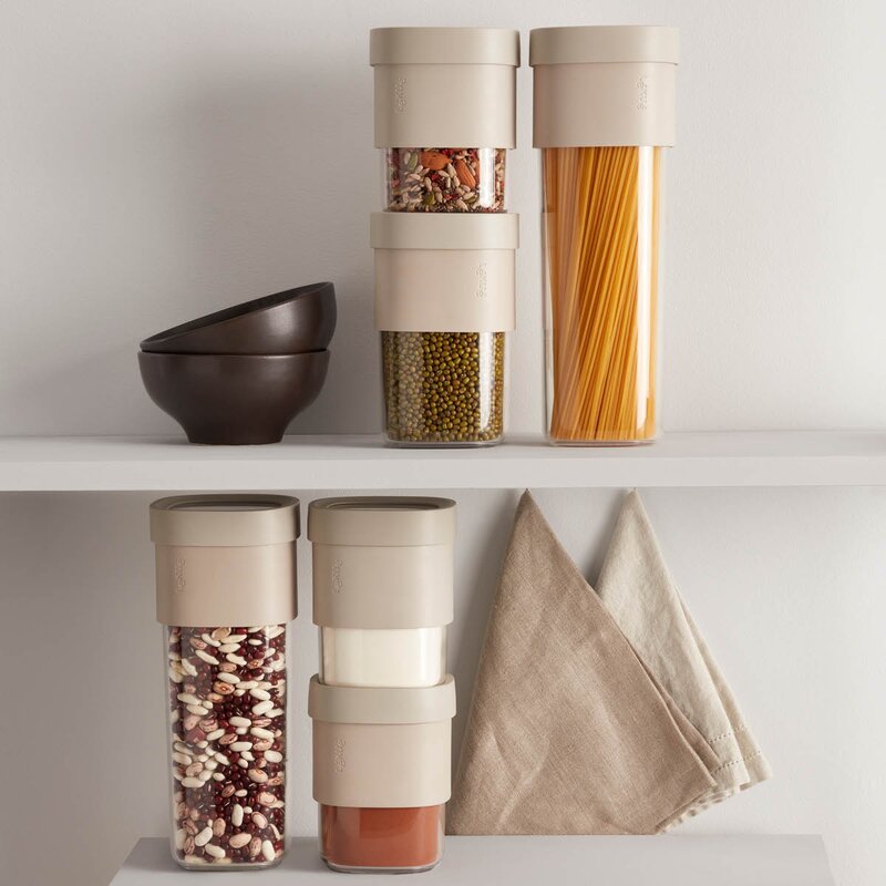 Flip Storage oppbevaringsboks M med lokk beige