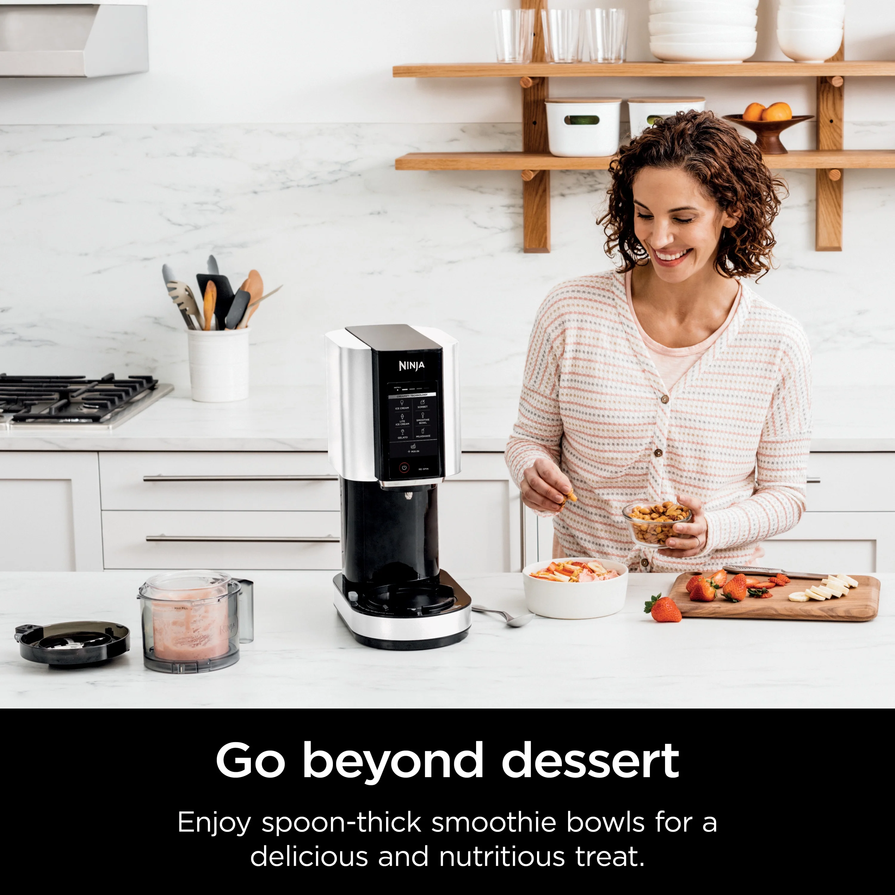 ?? CREAMi??, Ice Cream Maker and Frozen Treat Maker with 7 One-Touch Programs, NC300WMWH(White/1 qt) - Image 4