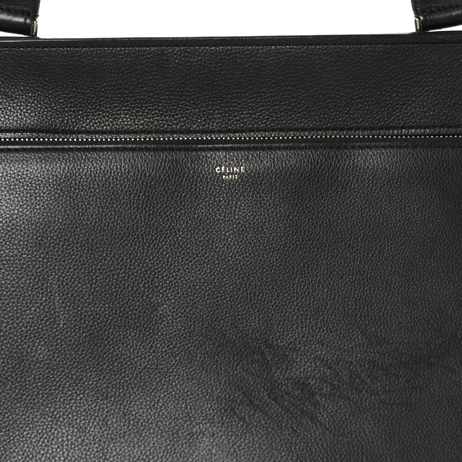 Grained Calfskin Edge Shoulder Bag Black