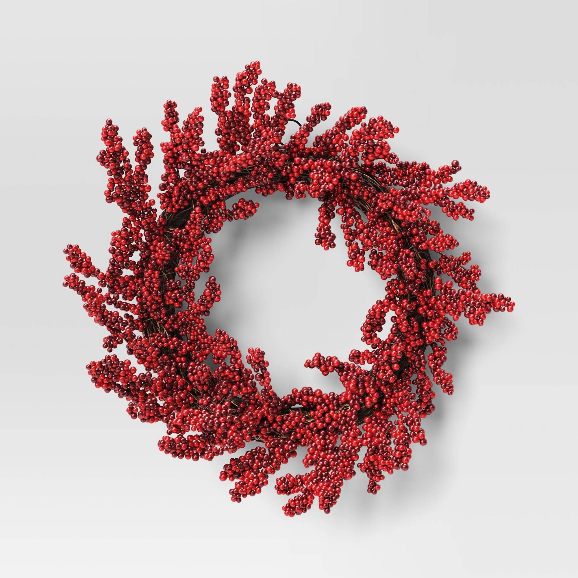 Berry Christmas Wreath Red - Threshold