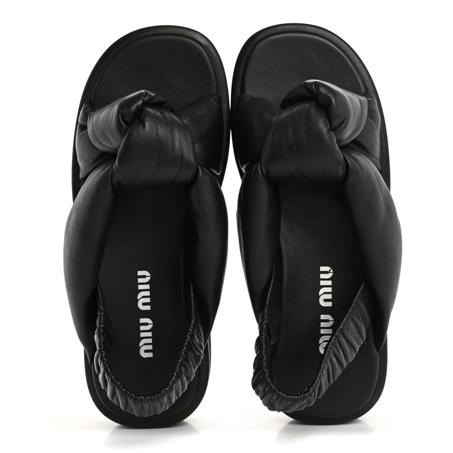 Padded Nappa Flatform Sandals 35 Black