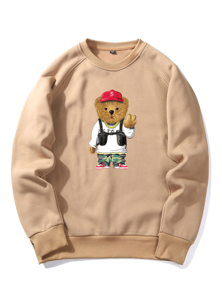 Sweat-shirt à imprimé ours de dessin animé