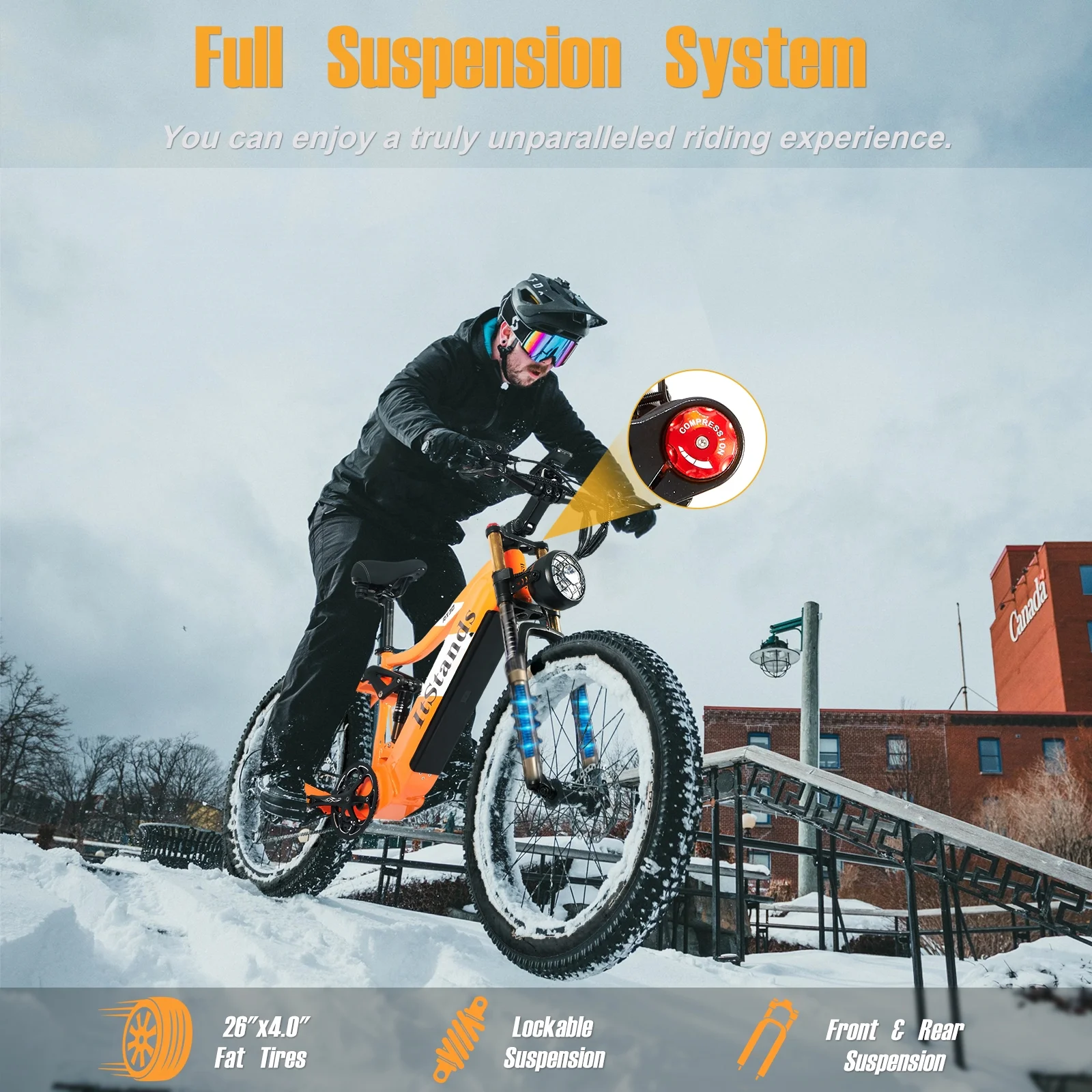 Dual Motors AWD 2000W Electric Bike for Adult 26'' UL2849 48V 30AH E-mountain bike 4.0 Fat Tire up to 35MPH120Miles Long Range Off-road Ebike Dual Hydraulic Disc BrakesFul Suspension Electric Bicyc(RX30-GRAY) - Image 2