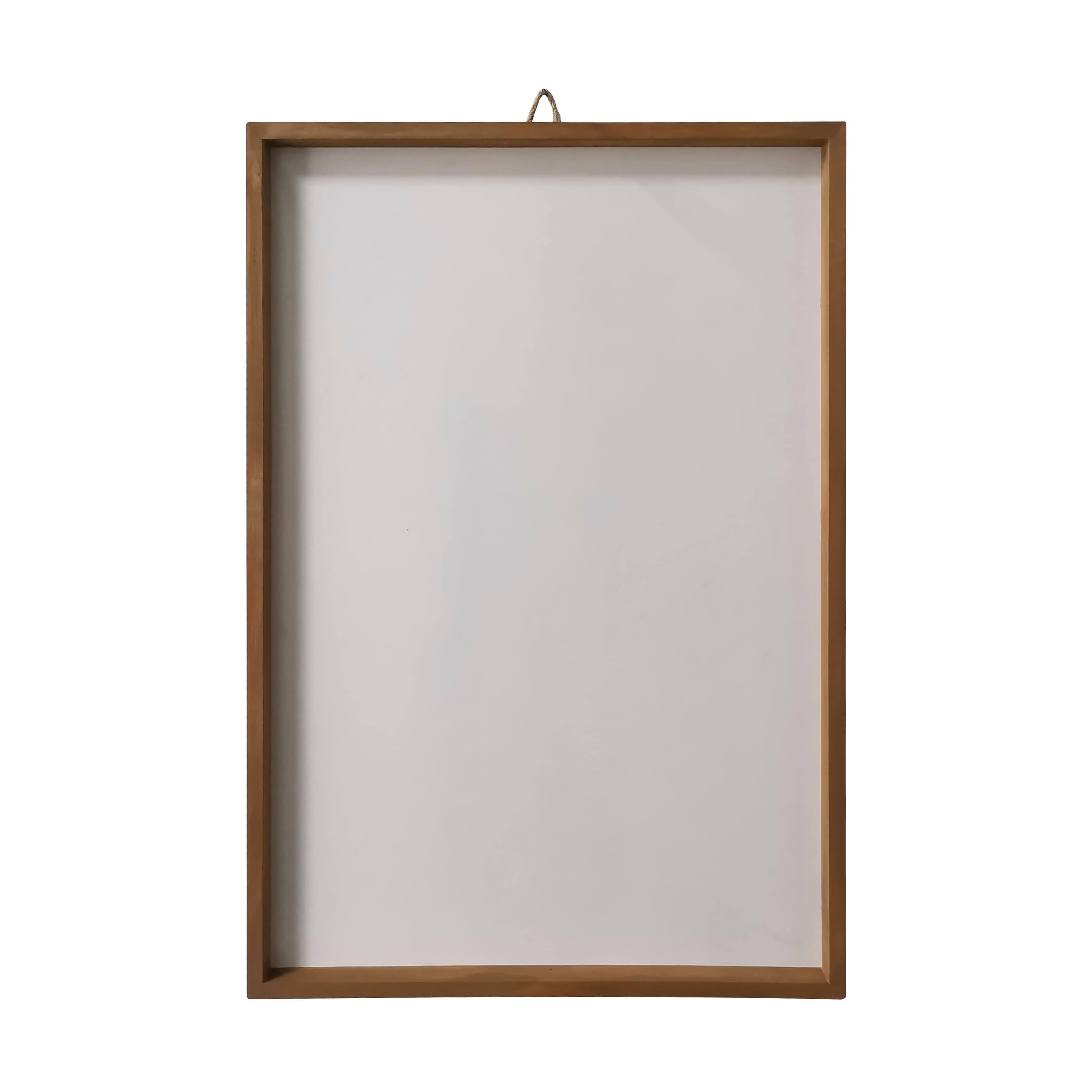Make Market Plaque with Brown Frame - White - 11 x 17 in