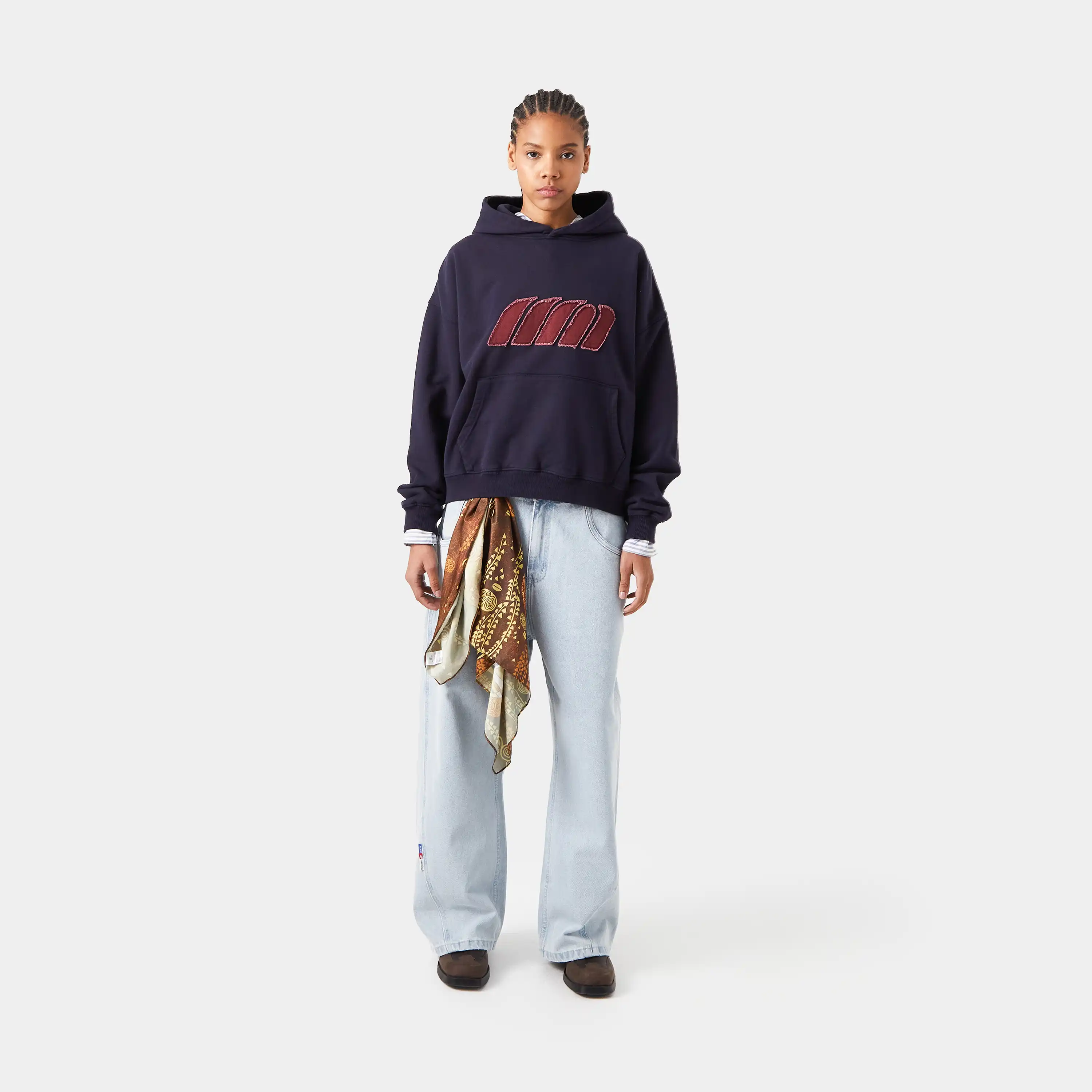 Plog Navy Oversized Oversized Hoodie