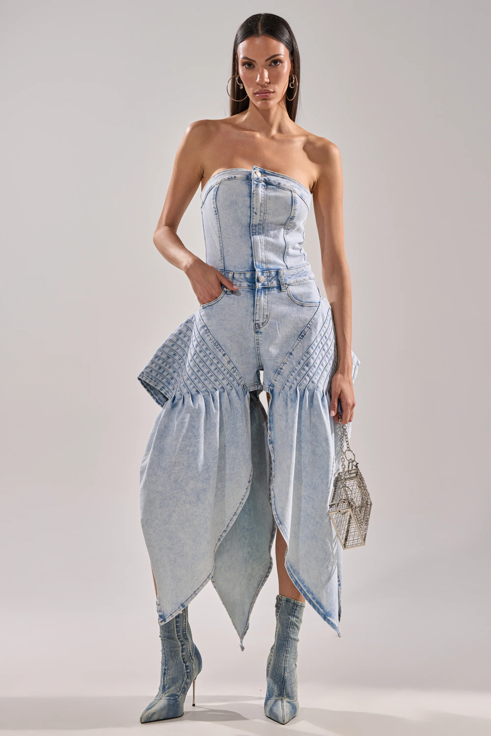NO ONE LIKE ME DENIM ROMPER - Akira Store