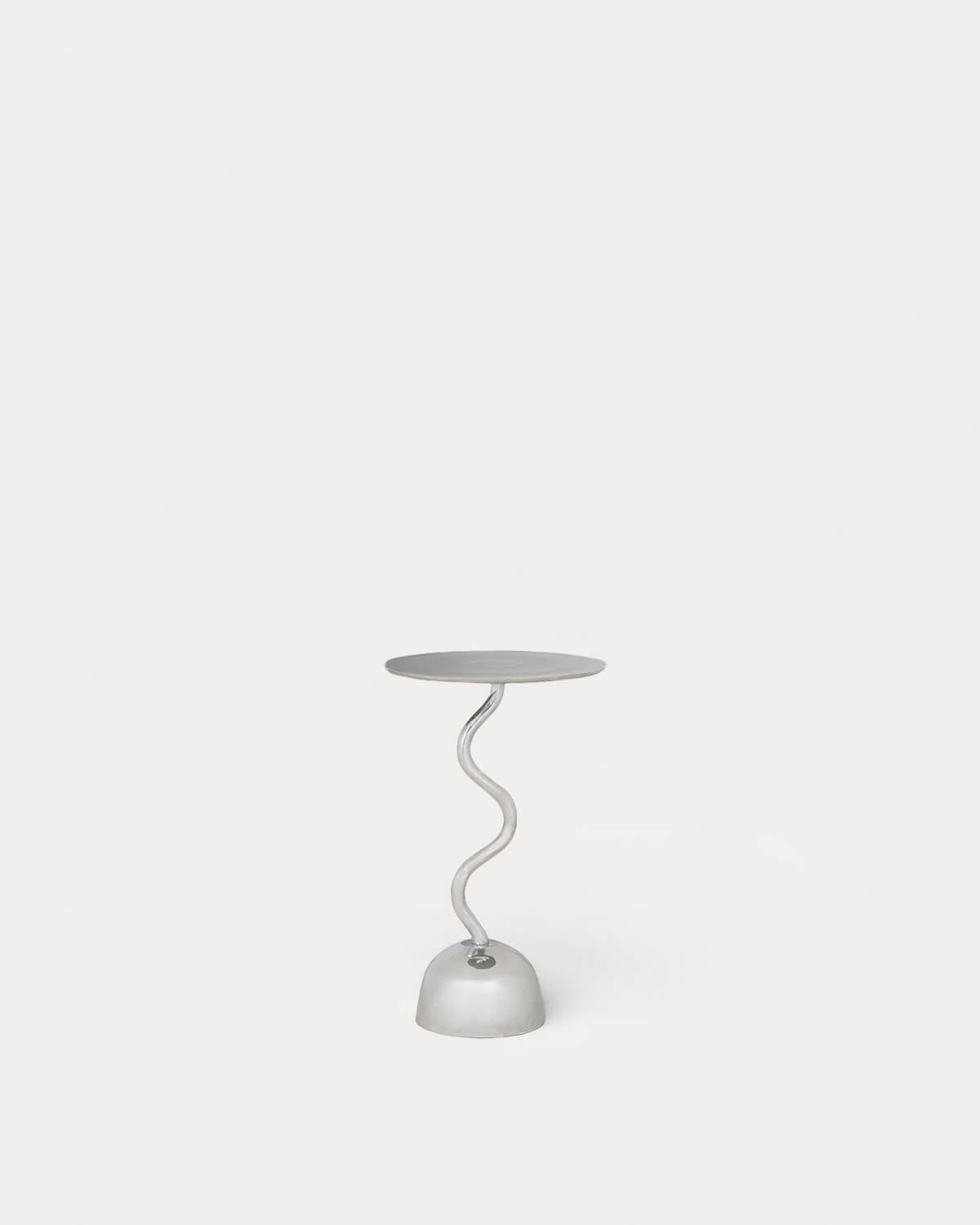 Tetiam - Mesa Auxiliar Redonda de Metal y Cristal Templado (Ø35 cm) Tetiam