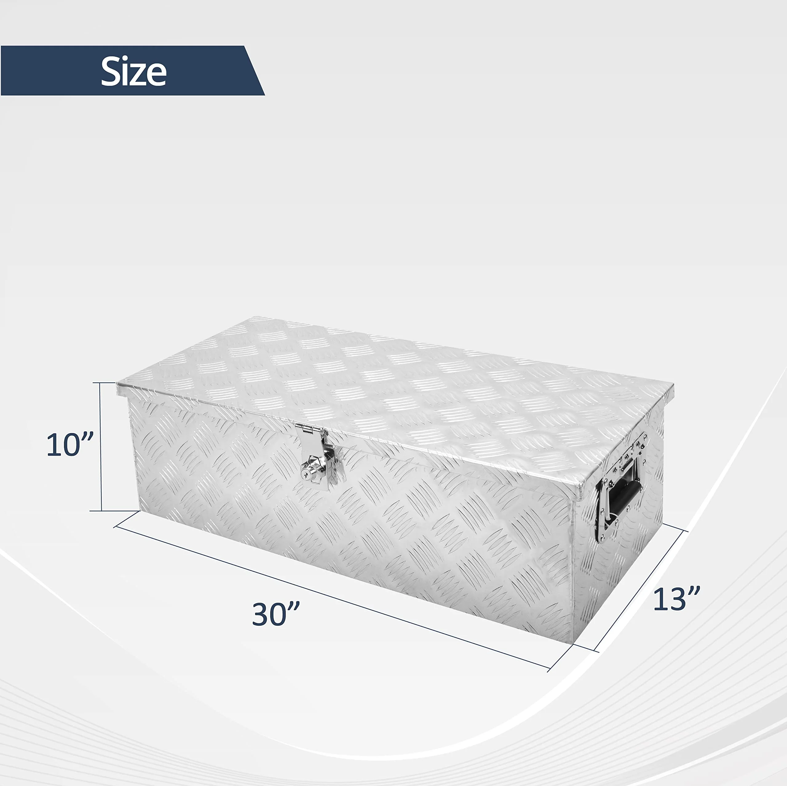 Durable Tool Boxes and Organizers, Aluminum Silver, 30" x 13" x 10"(Silver) - Image 5