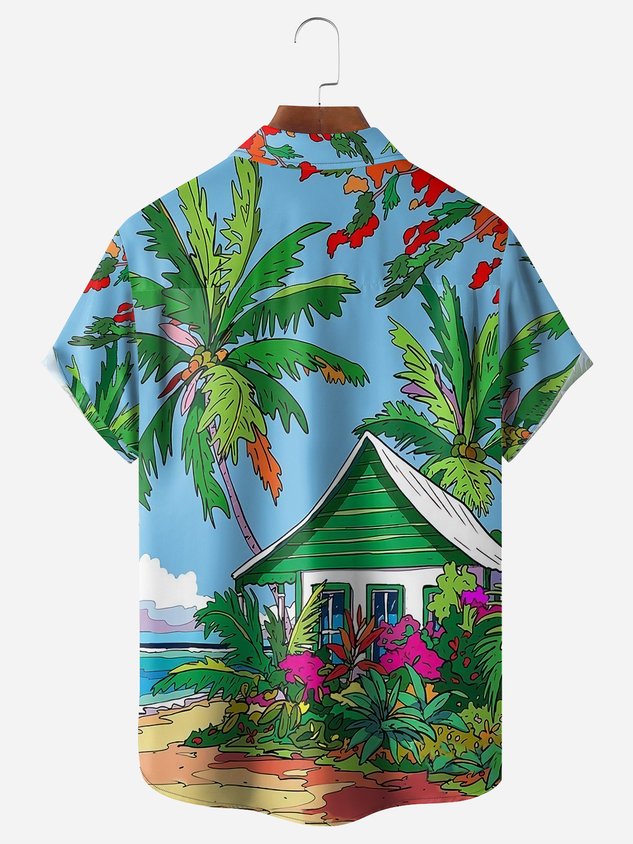 Chemise décontractée à manches courtes et poche poitrine Bigfoot pour Noël