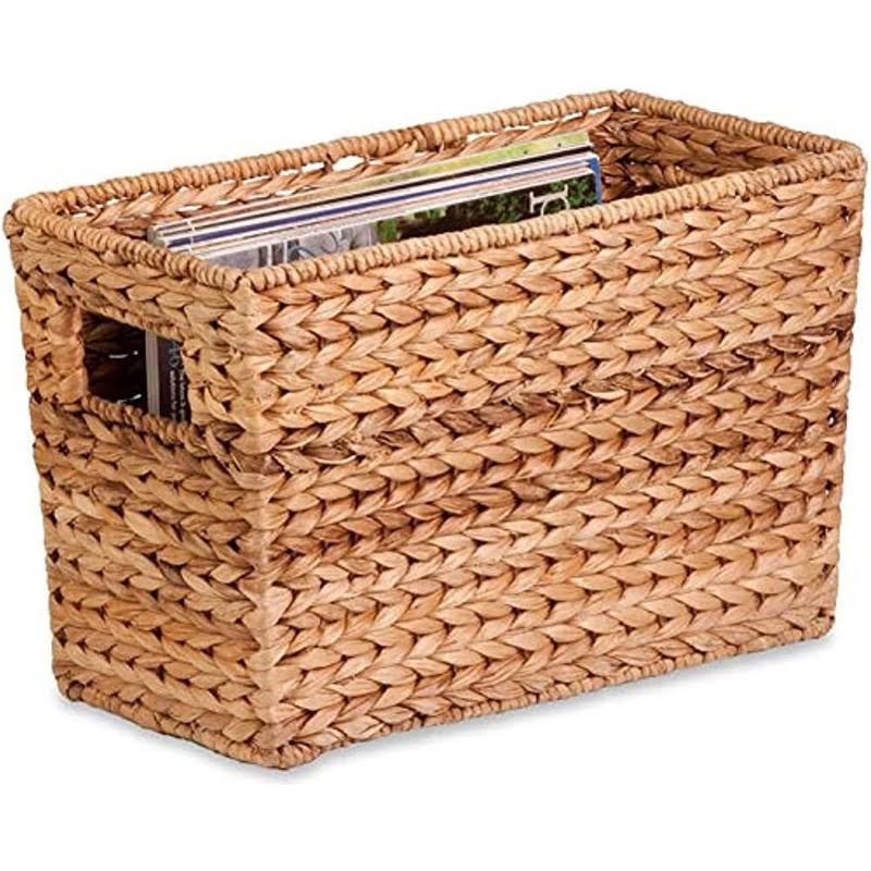 Honey-Can-Do STO-02883 Magazine Water Hyacinth Basket Woven Storage Organizer